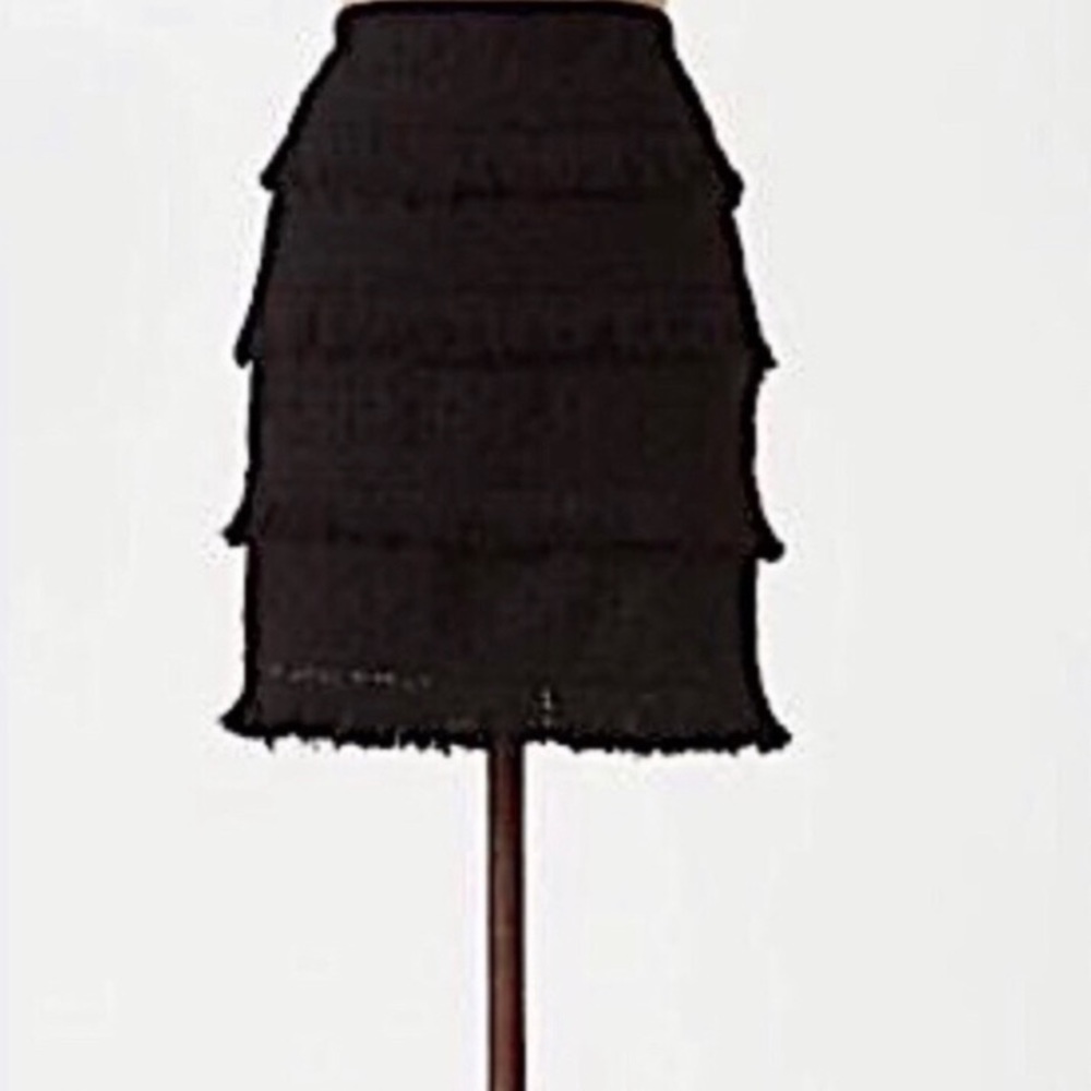 Anthropologie HD in‎ Paris Linen Fringe Skirt